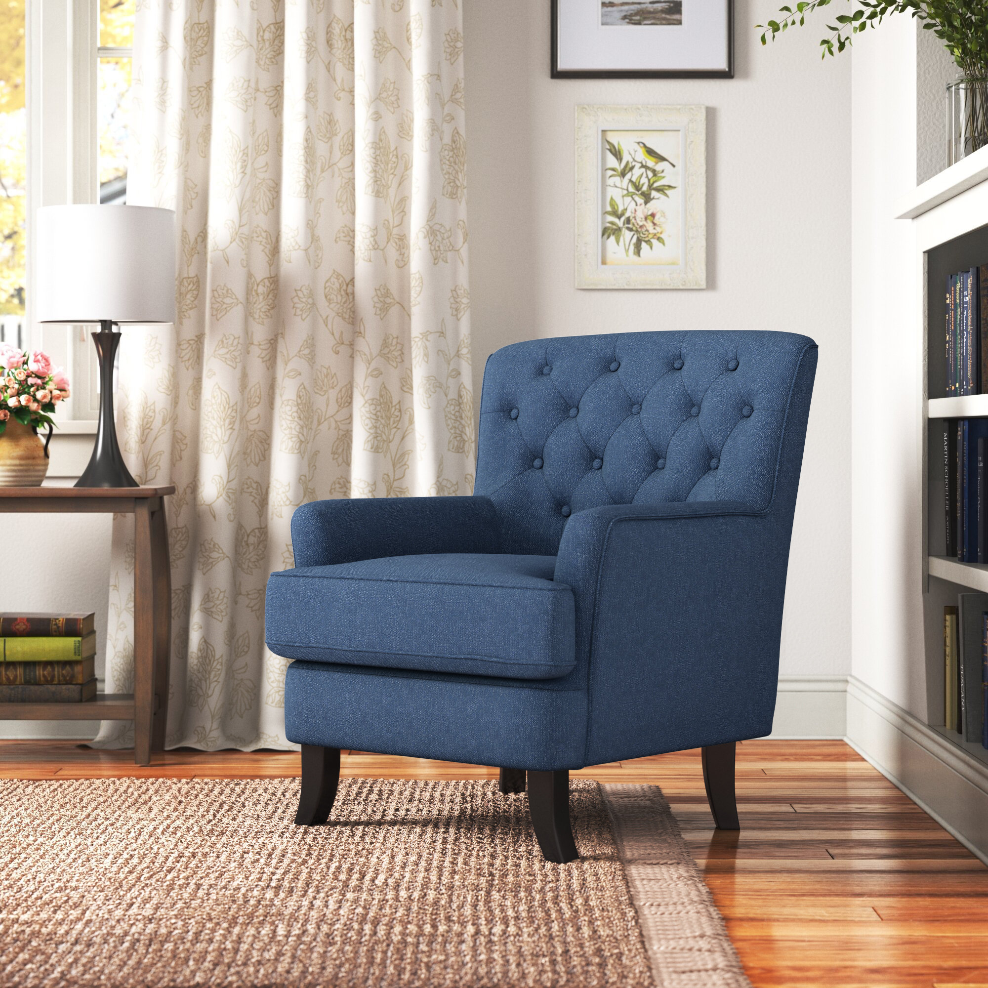 Alcott Hill Lokendra 31.75 Wide Tufted Polyester Armchair Reviews Wayfair